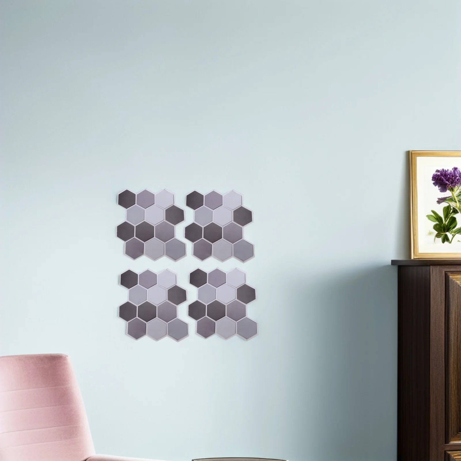 

10Pcs Self-Adhesive Hexagonal Wall Decals 3D Honeycomb Pattern Wall Stickers Bedroom Living Room Peel Stick Decor for Bedroom