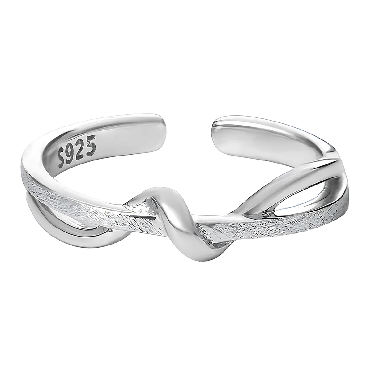 

Luxury Minimalist Ring for Women S925 Sterling Silver Twisted Knot Design Versatile Sandstone Chic & Understated Aesthetic