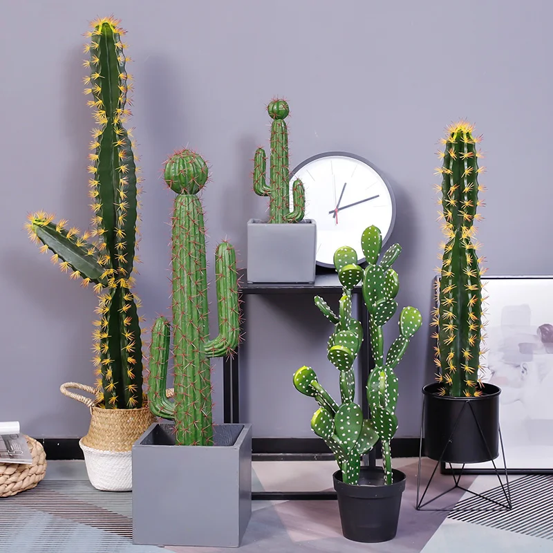 Creative Nordic ins fake flower ornament cactus living room floor simulation green plant cactus plant decoration potted plant