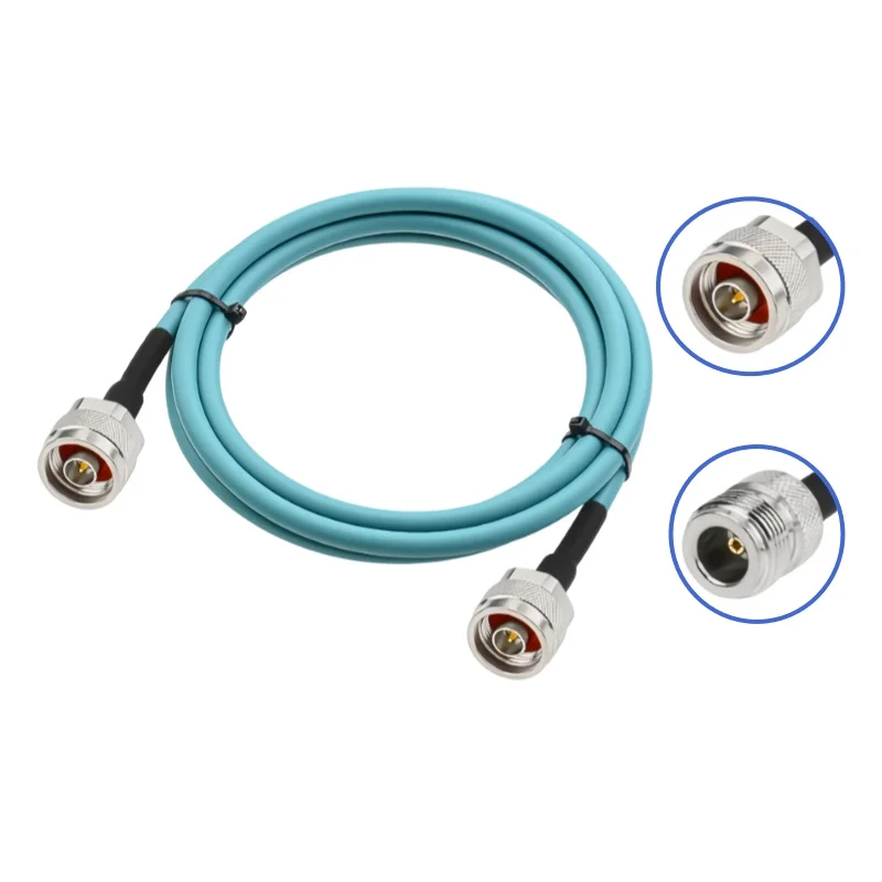 Sky Blue RG223 High Frequency Soft Test Cable N Male to Female Extension Cable 0-12G Low Attenuation Double Shielded RF Cable