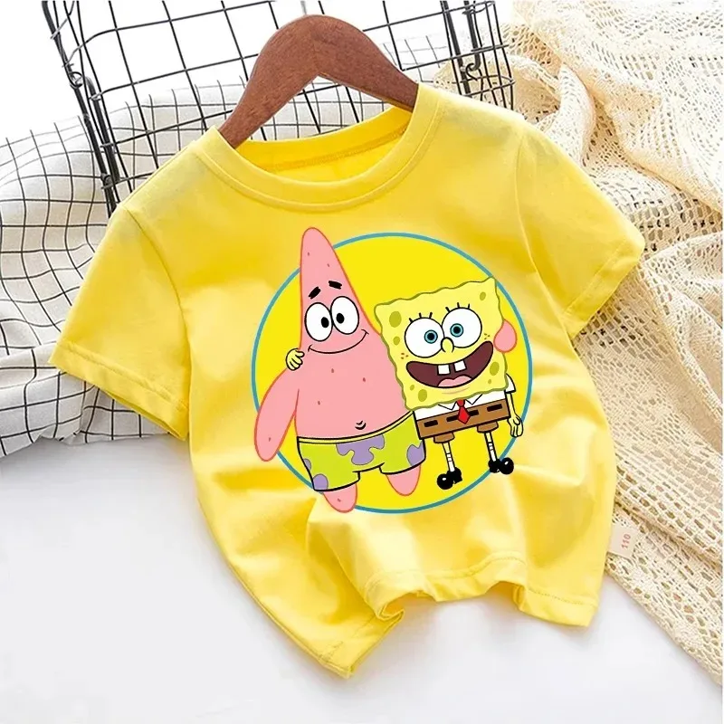 2026 new SpongeBob children's printed short-sleeved casual and comfortable for boys