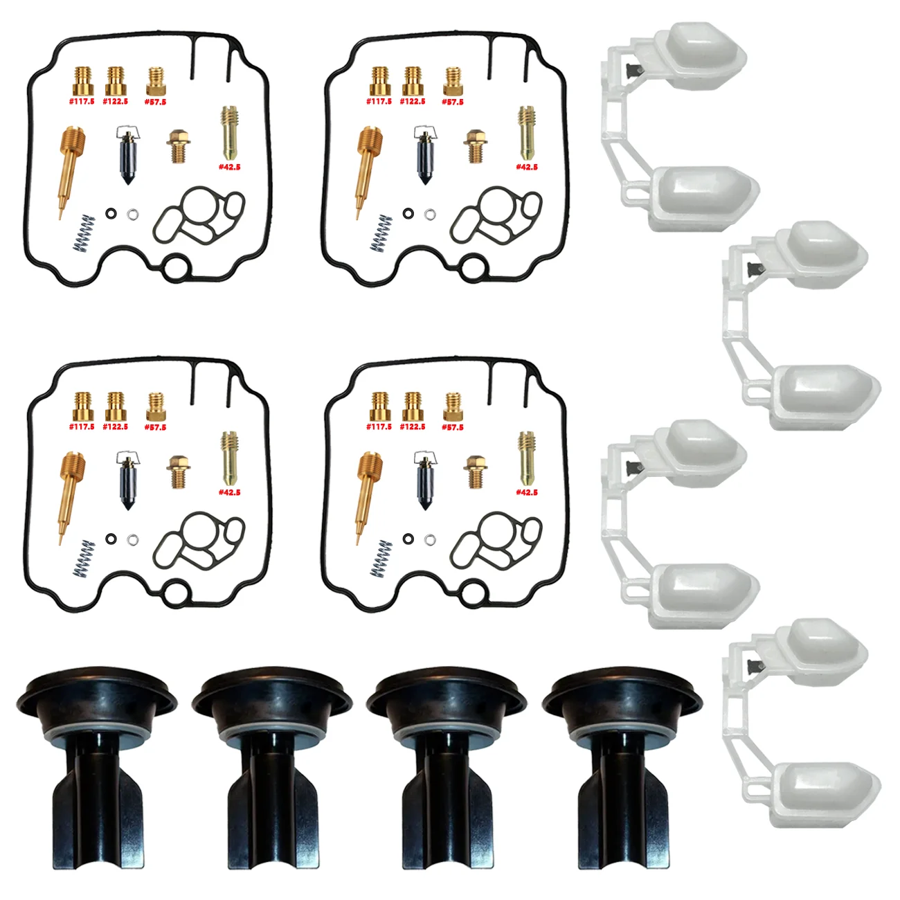 Yamaha FZR 750 R FZR750 1988-1990 Carburetor Repair Kit Vacuum Plunger Diaphragm Float Set