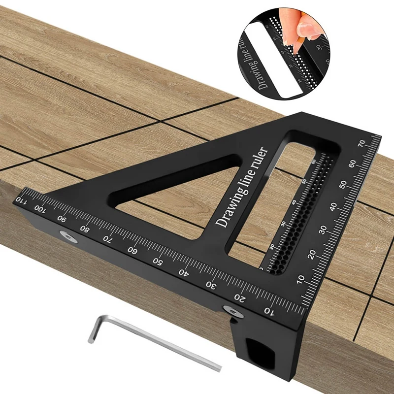 Woodworking Square Protractor Miter Triangle Ruler High Precision Layout Measuring Tool For Engineer Carpenter