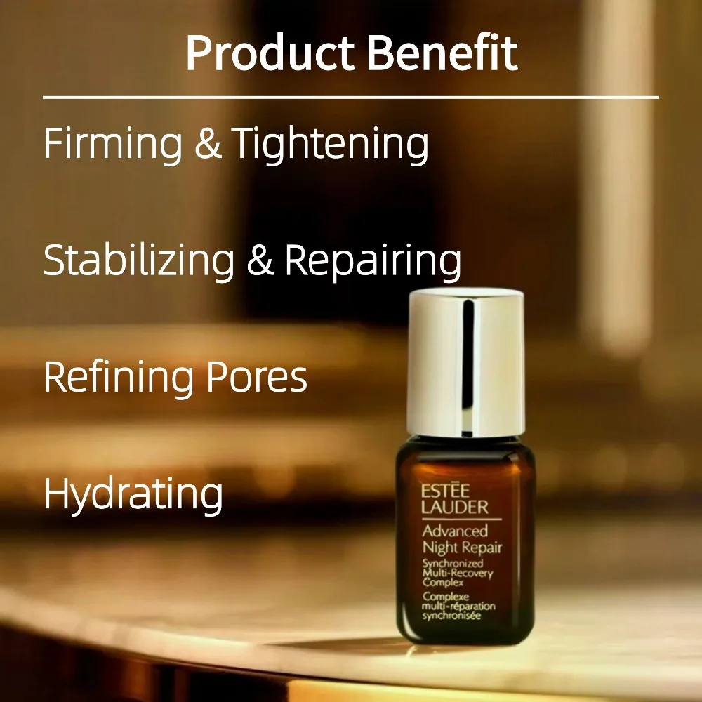 Siero viso riparatore notturno avanzato Estee Lauder 7 ml, complesso multi-recupero sincronizzato con acido ialuronico e peptidi, idratante