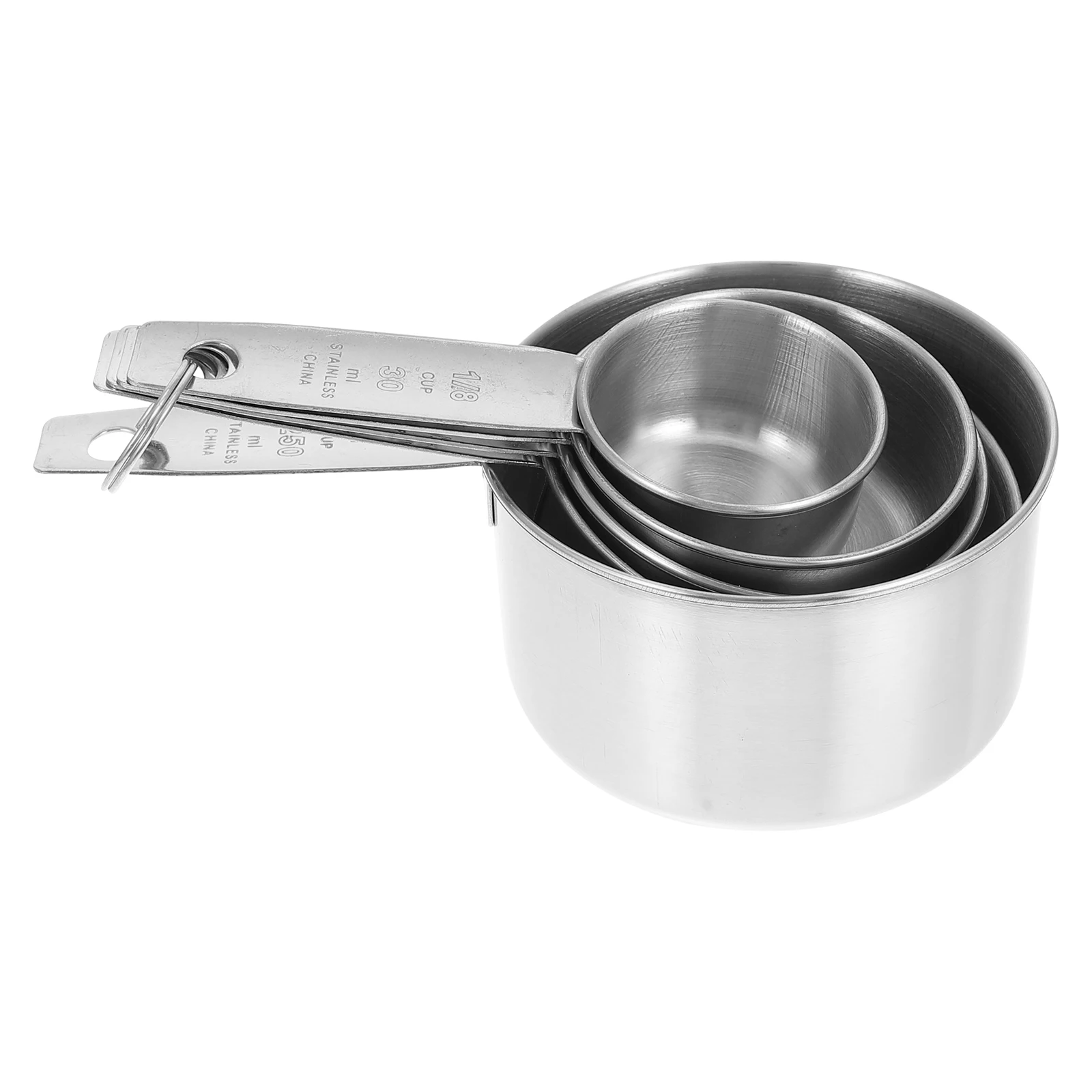 

5Pcs Stainless Steel Measuring Cup Set Kitchen Baking Tool Graduated Scale Easy Clean Practical Home Use