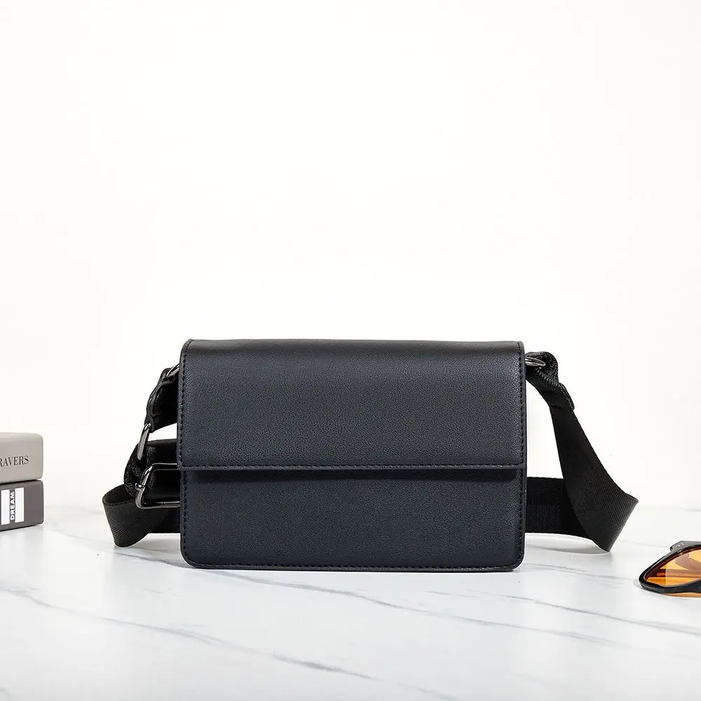 

Простая мужская сумка-мессенджер из искусственной кожи, черная большая вместительная мужская сумка через плечо, повседневная многофункциональная прямоугольная сумка на плечо, школьная