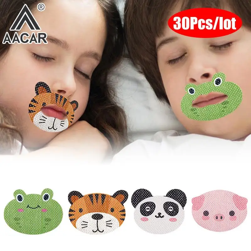 30Pcs/Bag Anti-Snoring Stickers For Children Sleep Closed-mouth Stickers Breathing Correction Patch Shut Up Patch Orthosis Tape