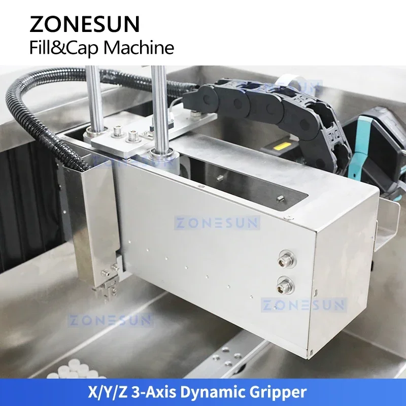 Zonesun ZS-KXG620 Máquina de embalagem de tubo de ensaio Equipamento de laboratório Máquina de enchimento de frascos Capper monobloco