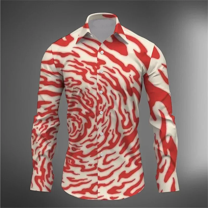 2024 Heren Shirt Met Lange Mouwen Zomermode Nieuwe Luipaard Camouflage Print Dagelijks Casual Heren Revers Tops Groot Formaat Heren Shirt