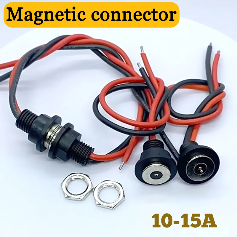

10-15A Magnetic Connector Threaded Power Charging Cable USB Magnetic Suction Contact Waterproof Male Female Plug Terminal Sensor