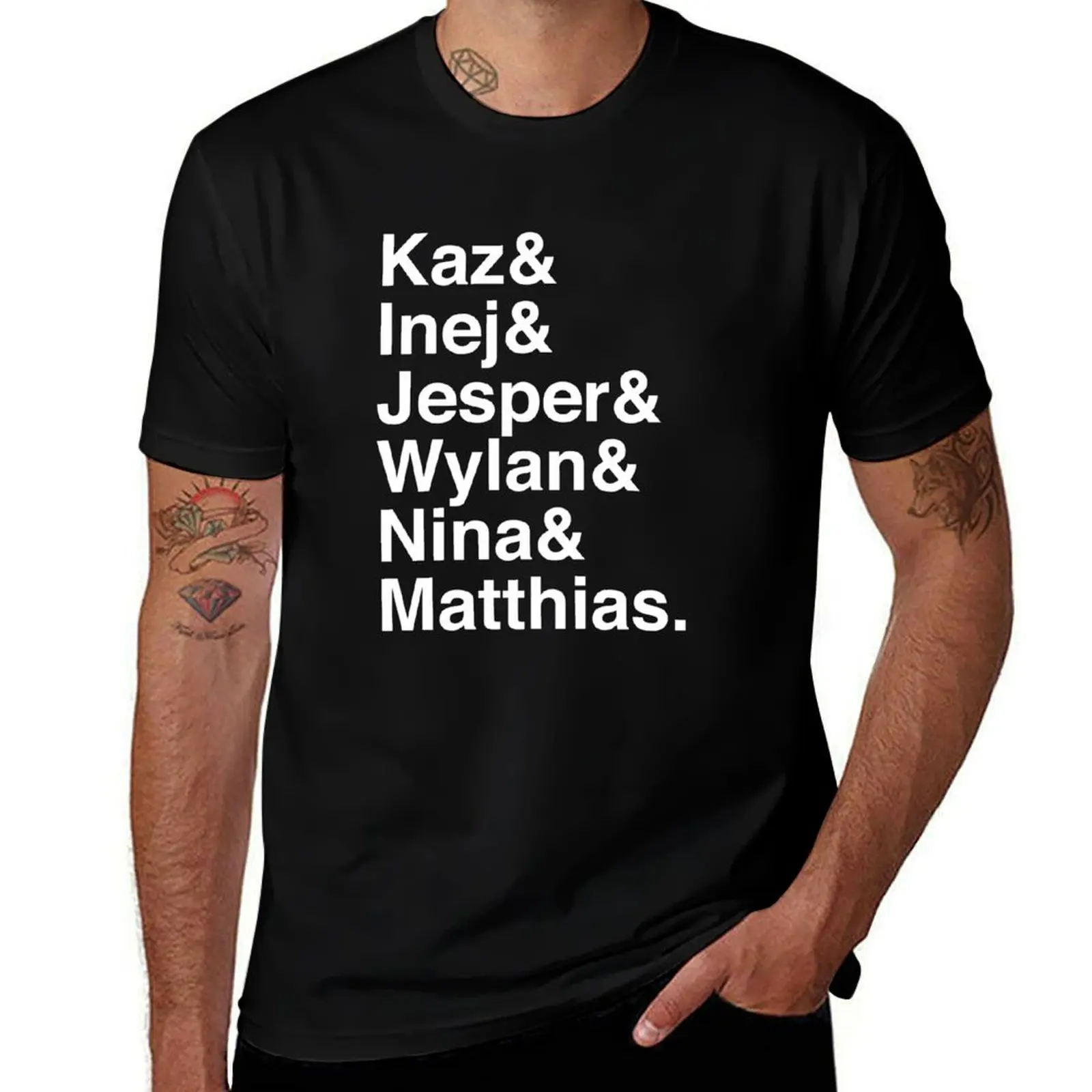 Kaz & Inej & Jesper & Wylan Nina Matthias. (Six of Crows Inverse) T-Shirt summer 2025 custom t-shirts Men's t-shirt