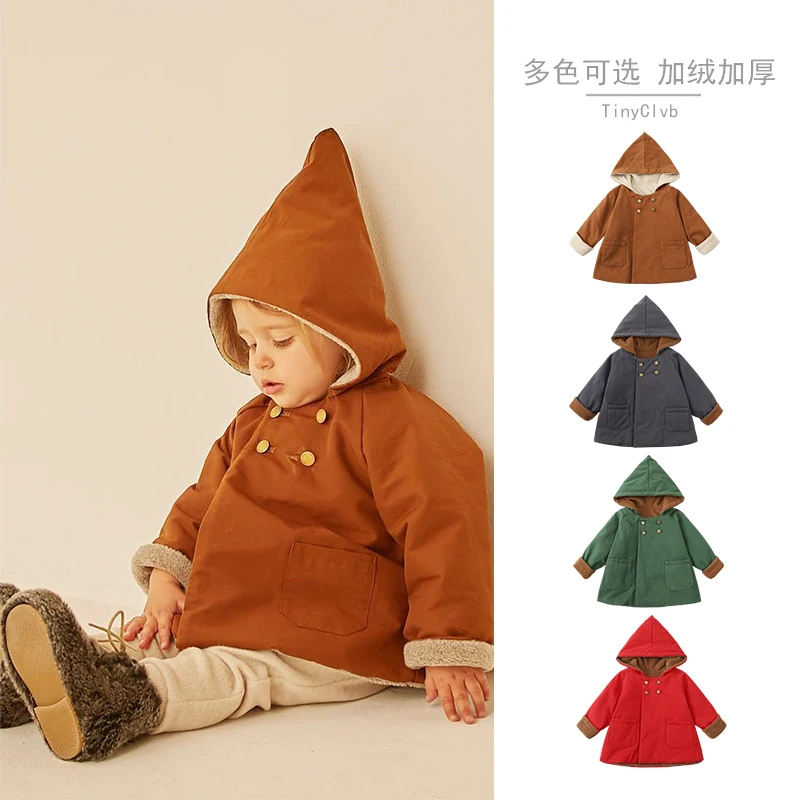 

Jenny&Dave Nordic pointy hat 2023 new children's clothing baby net red wind plush thickened boys and girls windbreaker jacket ch