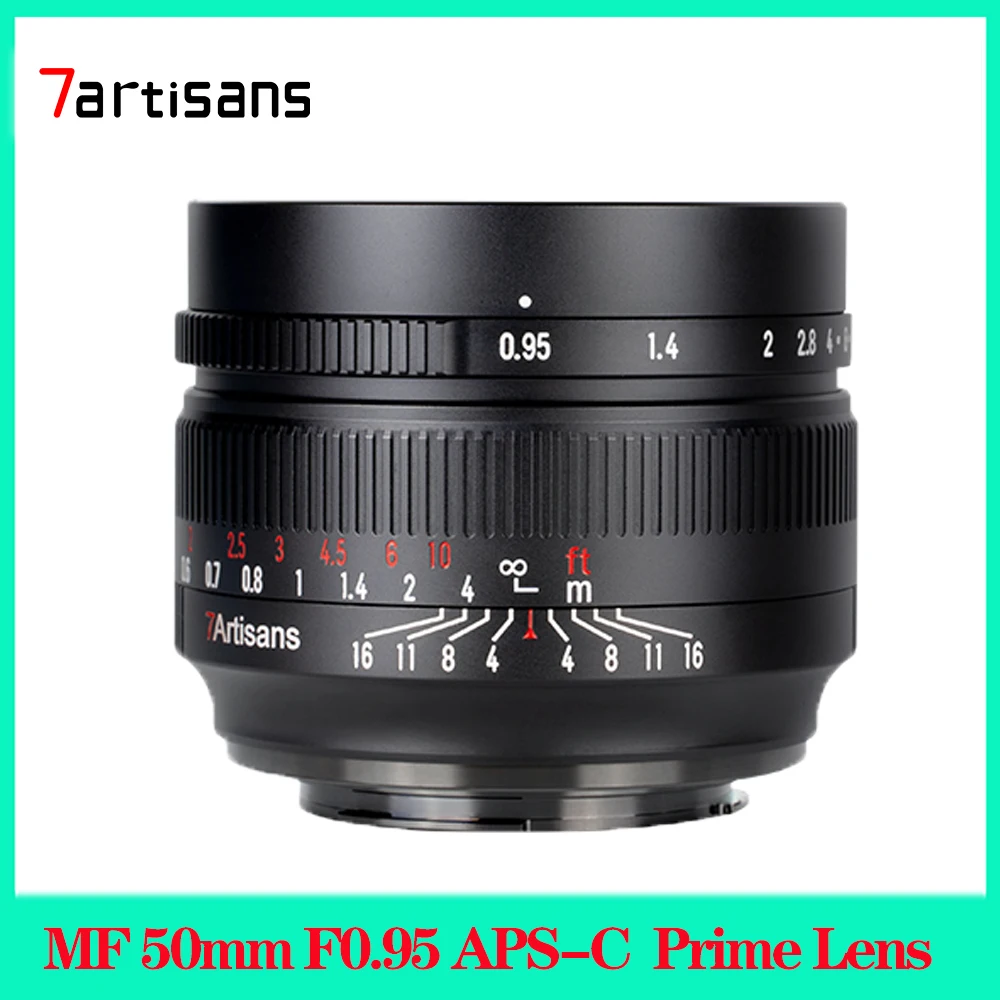 

7artisans MF 50mm F0.95 APS-C Camera Lens for APS-C Mirrorless Camera Large Aperture Prime Lens for Sony For Canon For Fuji