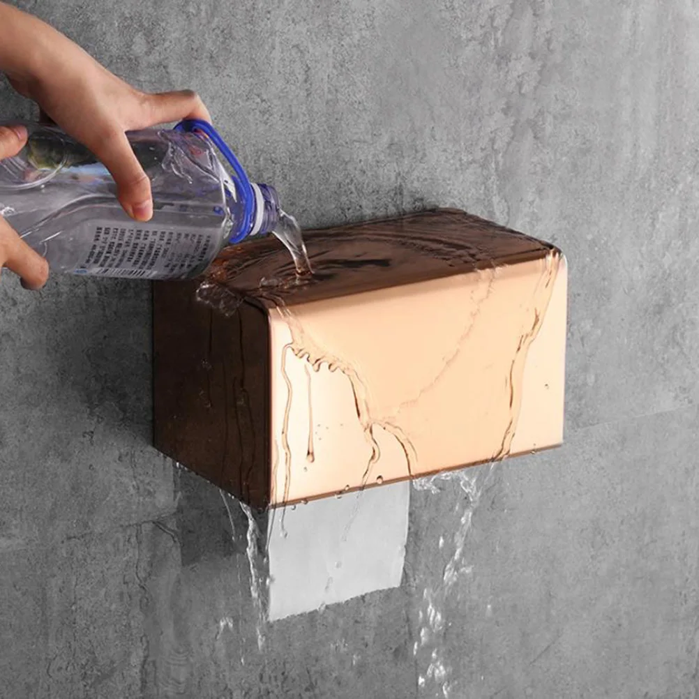 

Держатель коробки для туалетной бумаги из нержавеющей стали, настенное крепление, двойной органайзер для рулонов салфеток, стеллаж для хранения в ванной комнате, розовое золото