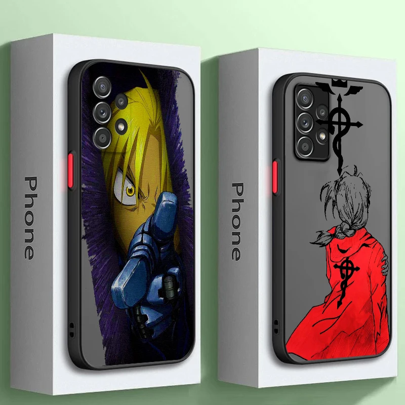 

Fullmetal Alchemist Anime Movie Frosted Translucent For Samsung A53 A52 A33 A32 A51 A71 A21S A13 A73 A50 A22 A12 5G Soft