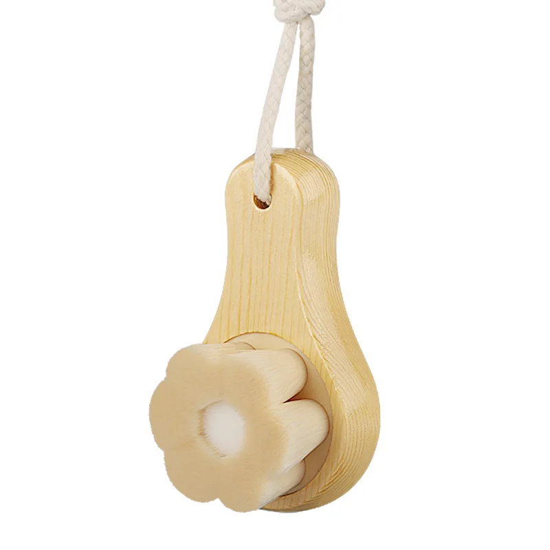 Manual Face Washing Brush with Wooden Handle, Cleansing Brush Makeup Removal, Deep Cleaning Soft Fiber Bristles