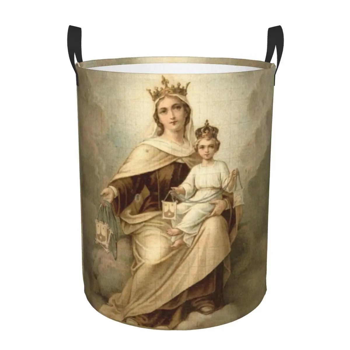 Our Lady Of Mount Carmel Laundry Hamper Large Clothes Storage Basket Catholic Virgin Mary Toy Bin Organizer for Boy Girl