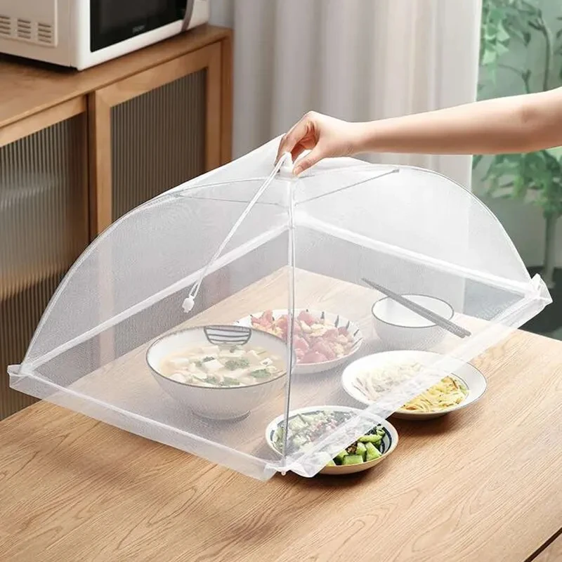 Foldable Food Cover Mesh Washable Anti Fly Table Cover Insect Proof Dish Protector Reusable Kitchen Dining Table Accessories