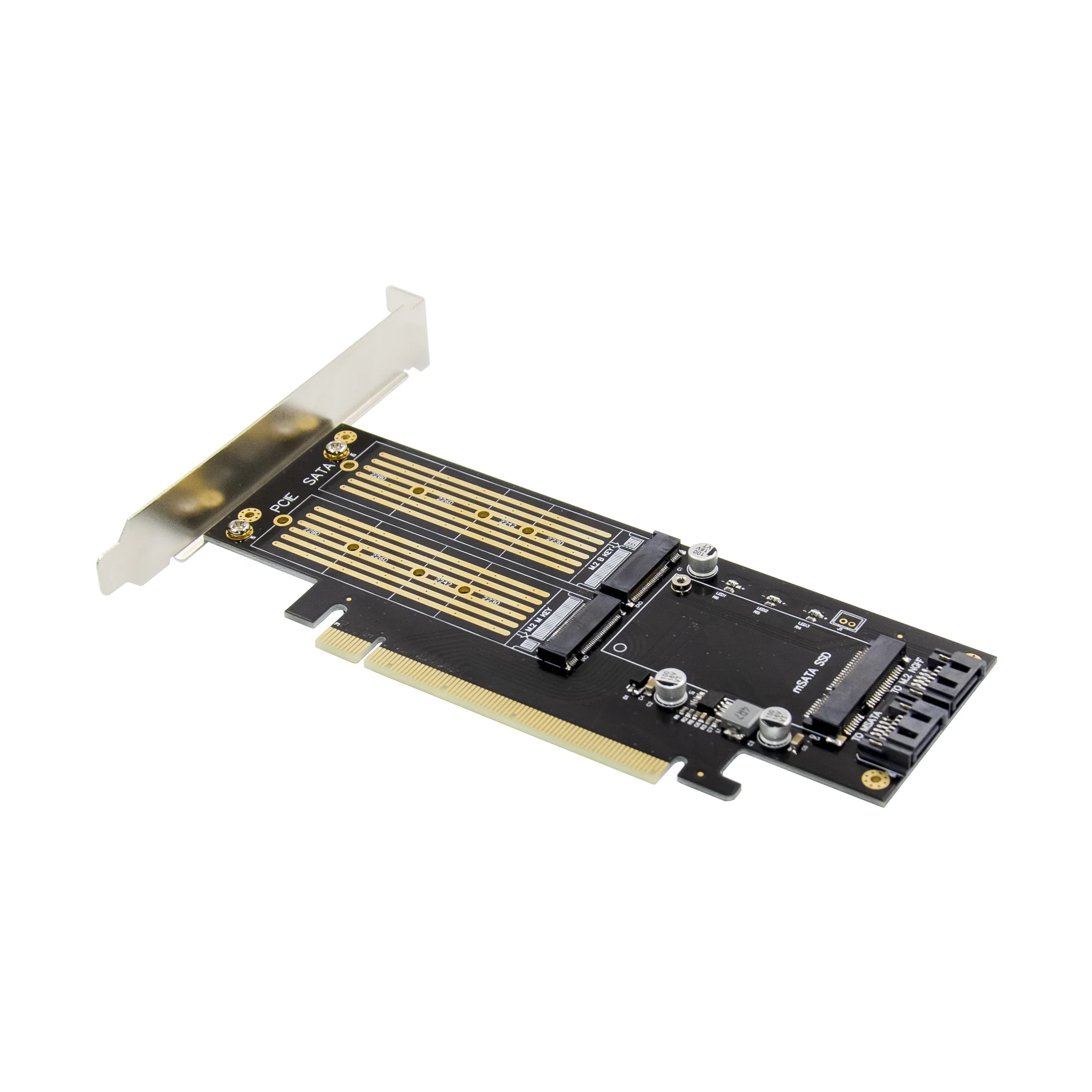 Sunweit ST533 Factory OEM PCIE X16 32GT/S MSATA M.2 B Key M Key NVMe M.2 PCIe SSD Riser Card