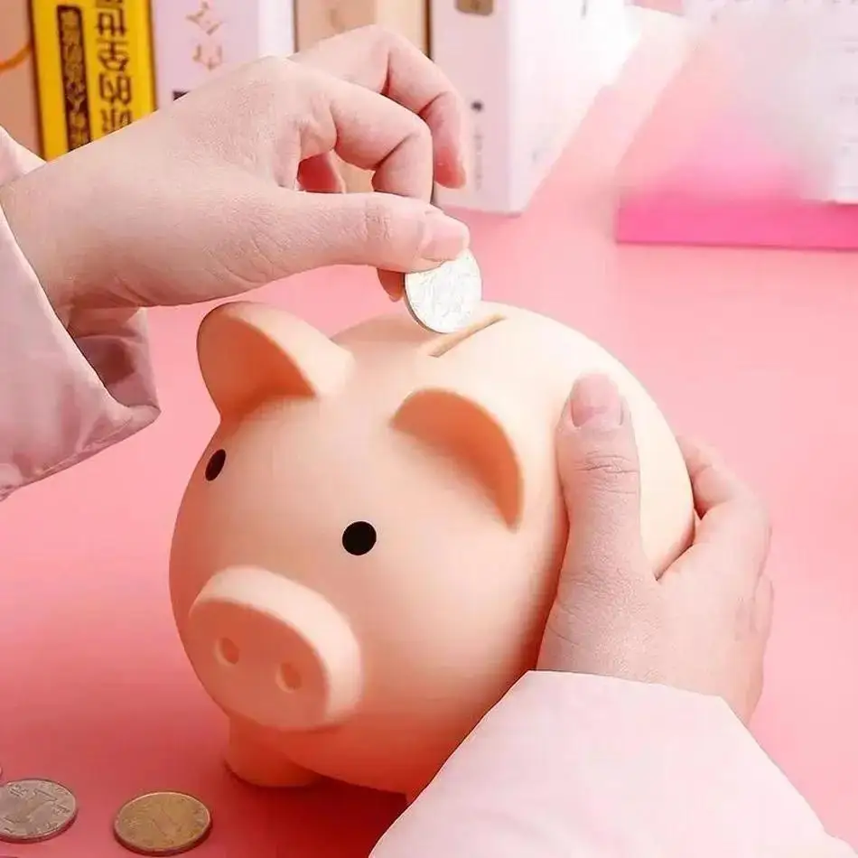 Lovely Cartoon Vinyl Piggy Bank Creative Children Birthday Gift Piggy Bank Cute Plastic Piggy Bank Solid Color Piggy Bank Gift