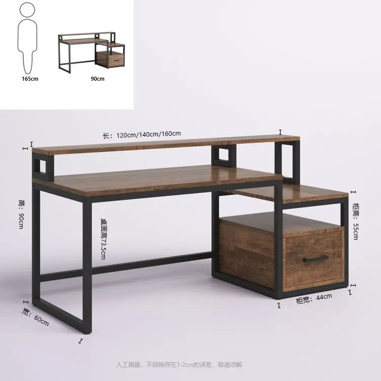 Desktop double-decker desk with drawer table for printer storage rack floor desk