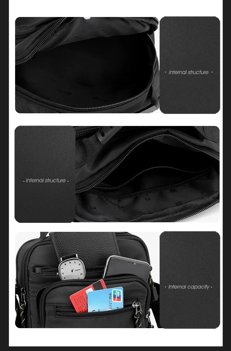 Herren-Umhängetasche, Camping, Wandern, lässig, leicht, Nylon-Umhängetasche für den täglichen Ausflug, Pendeln, kleine Outdoor-Sporthandtasche – Detail 6