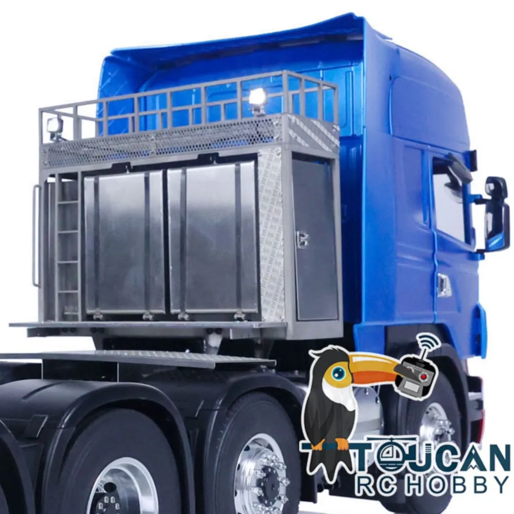 1/14 LESU chasis de Metal RC Tractor camión 8x8 RTR DIY pintado acabado Control remoto luces de sonido de coche para regalos de niños THZH1649