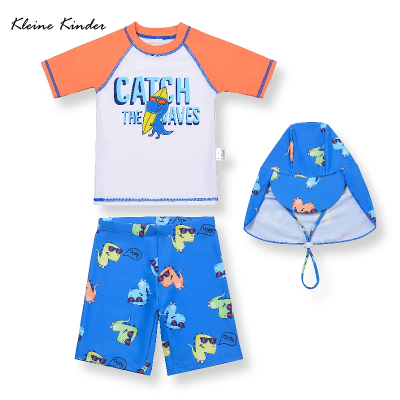 

Toddlers and Baby Boys' Swimsuit Trunk and Rashguard Set UPF50+ Children Swimming Suit Summer Beach Swimming Pool Bathing Suit