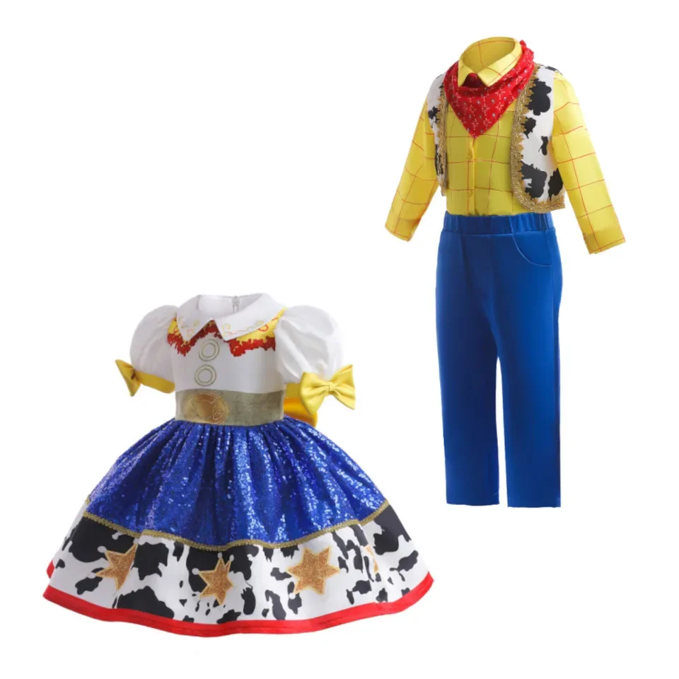 Halloween Carnival Kids Toy Story Cosplay Jessie Princess Dress For Girls Masquerade Birthday Party Stage Play Boy Woody Costume