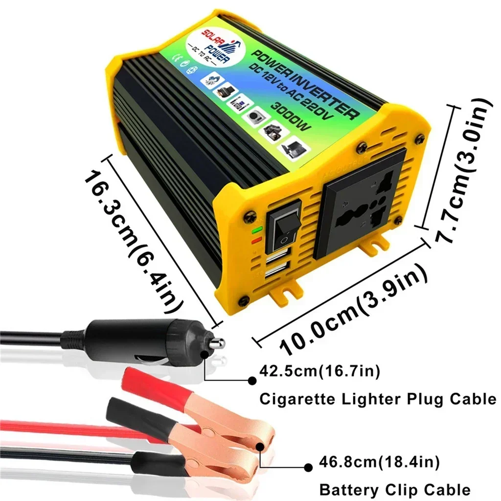 YINGFA Power Inverter DC 12v to 220V Car Accessories Car Invertor Vehicle-mounted Household Converter 3000W