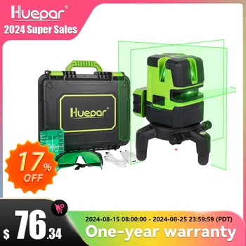 Plumpar Laser Level Multi-Line - Four Vertical and One Horizontal Cross Line Laser Green Beam Self-Leveling Tool with Plumb Point