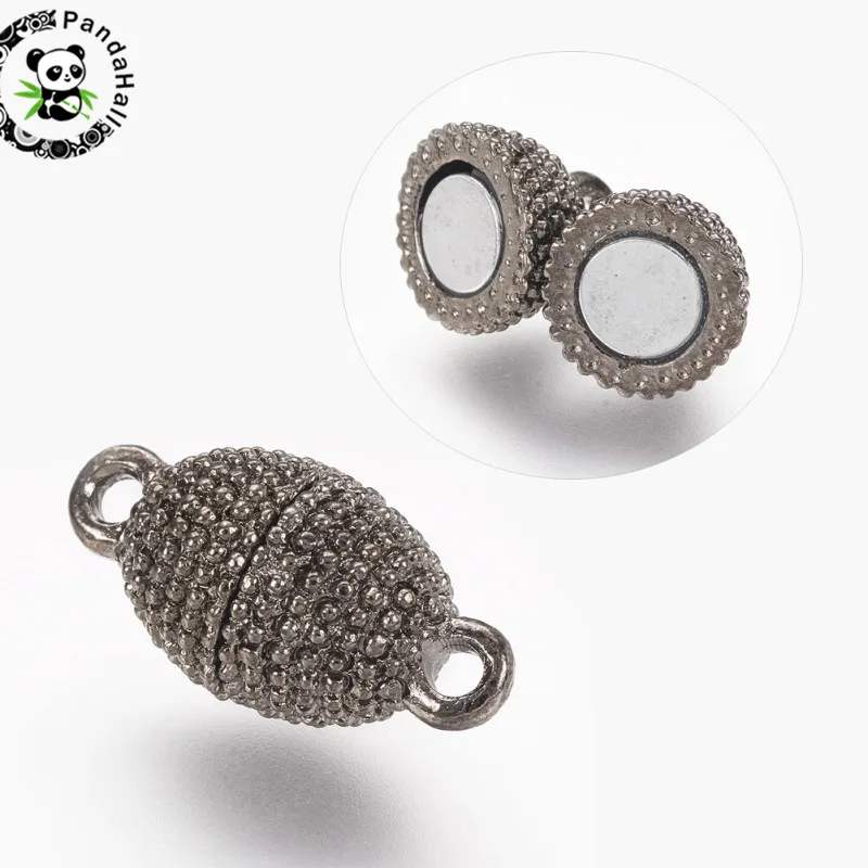 5 zestawów owalne aluminiowe zapięcia magnetyczne haki biżuteria zatrzaski zaślepki naszyjnik bransoletki złącza do tworzenia biżuterii 17x8mm