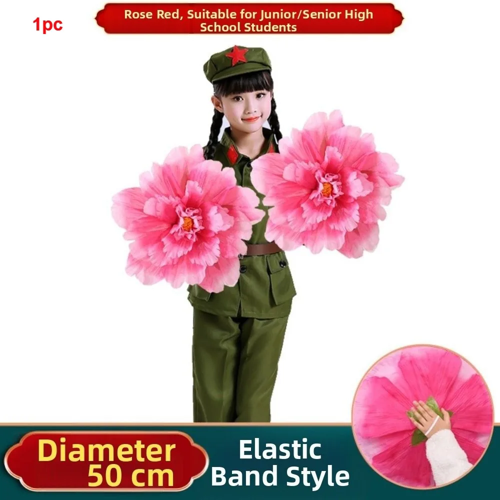 

Hand held Peony Dance Performance Props 30/40/50cm DIY Handmade Stage Art Classica Props Children Hand held Choral Flower