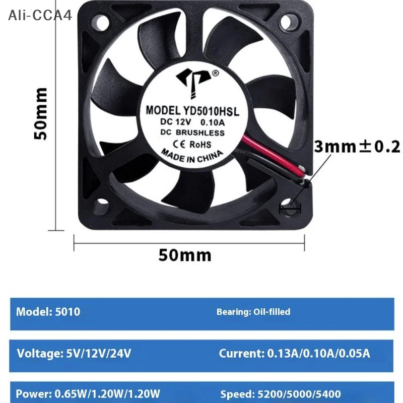 1pc/3pcs dc ventilador de refrigeração 5010mm dc ventilador rolamento hidráulico 5v 12v 24v impressão 3d luz do carro máquina aromaterapia