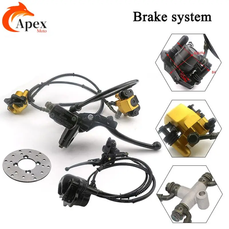 

Front Rear Twin Disc Brake master cylinder hydraulic Caliper System For DIY 50cc-125cc ATV Buggy Karting Quad Bike Accessories