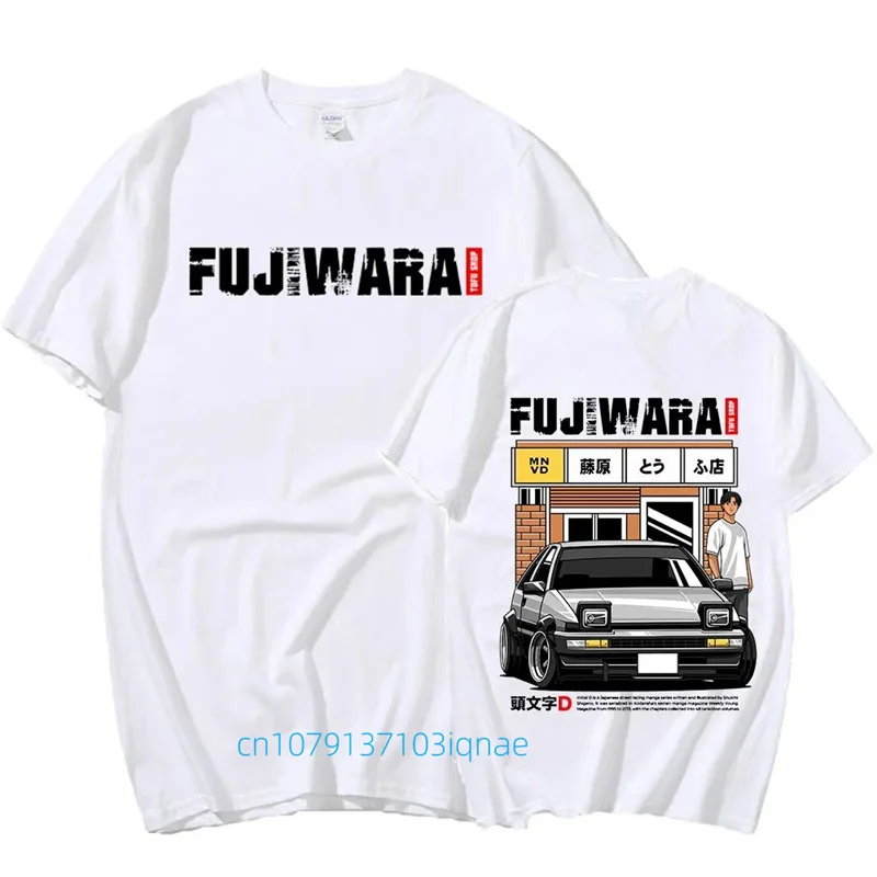 Anime Initial D Drift AE86 Racing Car T Shirt Takumi Fujiwara R34 Skyline GTR JDM T-shirt Vintage Casual Short Sleeve T Shirts