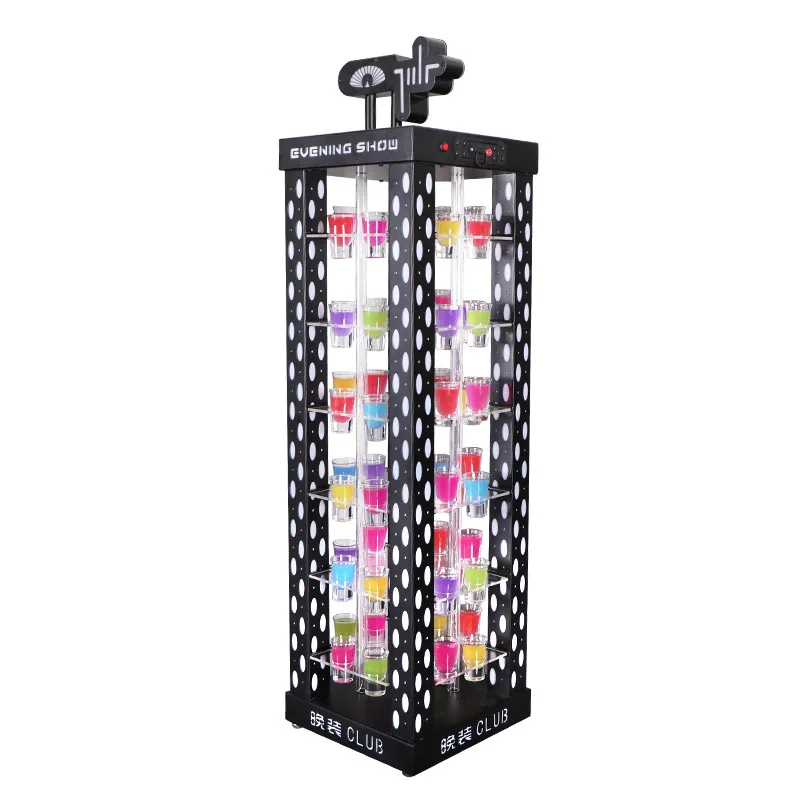 LED Multi-Layer Cocktail Glass Holder Skyscraper Design for Bar New Year Parties Evening Wine Party Decorations