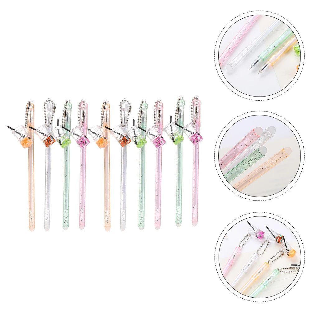 10 pcs Pendant Gel Pens Eco-Friendly Creative Neutral Ink Pens For Writing Coloring Crafting Stationery Kids
