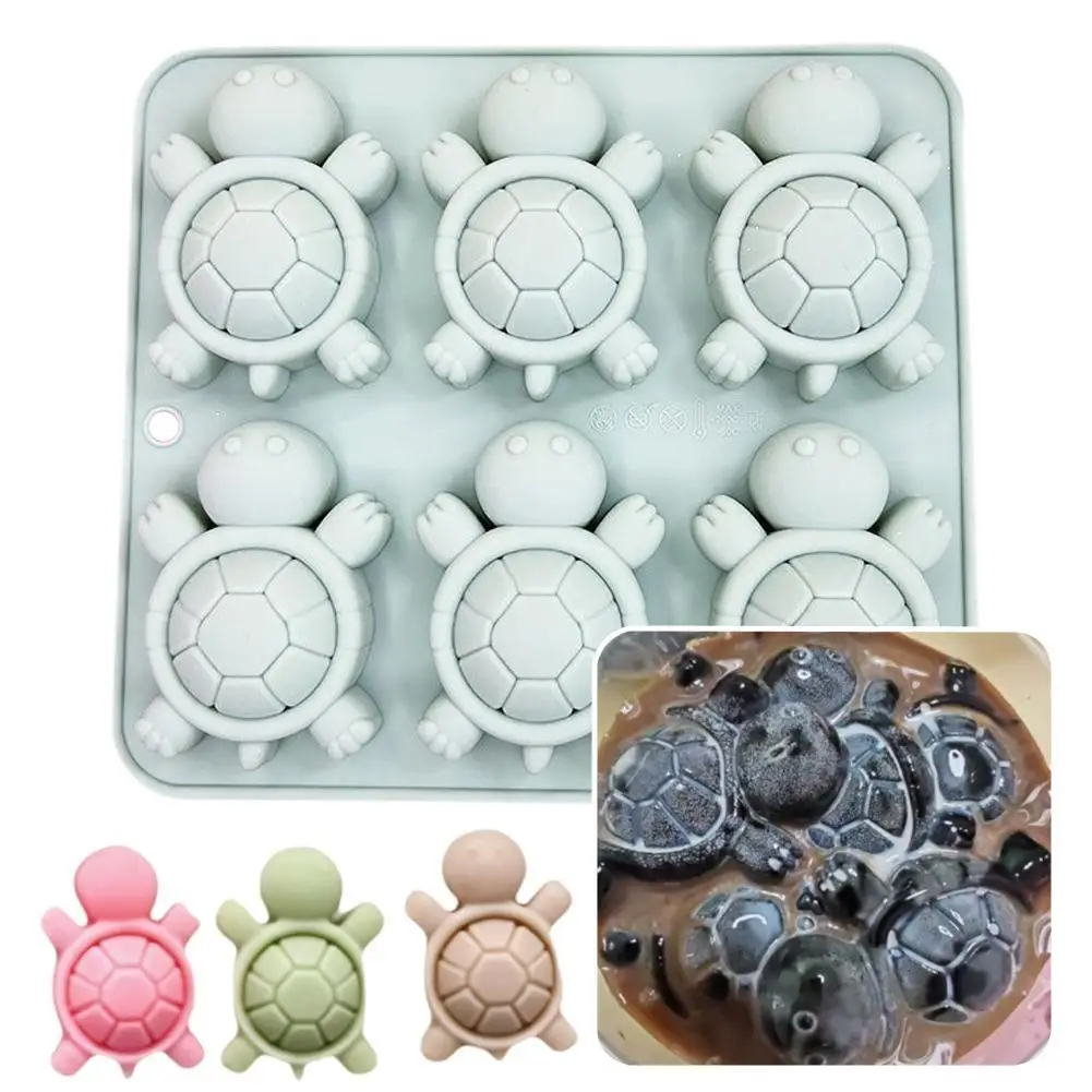 

1/2 Pack Chocolate Molds 6 Cavity Turtle Silicone Molds for Cake Gummy Jello Ice Cube Crayon Cake Decoration Soap Molds