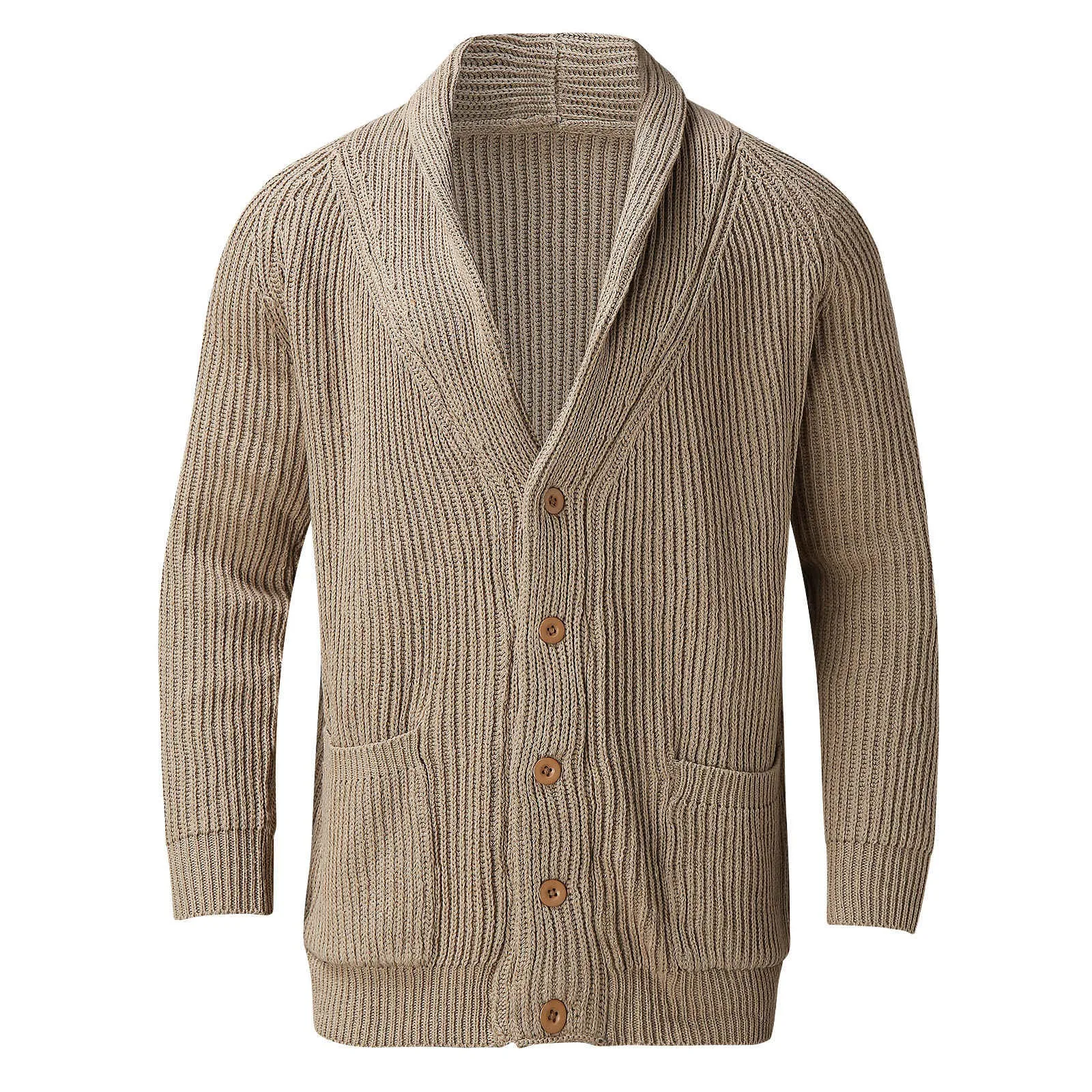 Único Breasted monocromático masculino de malha Cardigan, casaco fino de manga comprida, suéter grosso, malhas masculinas, coreano