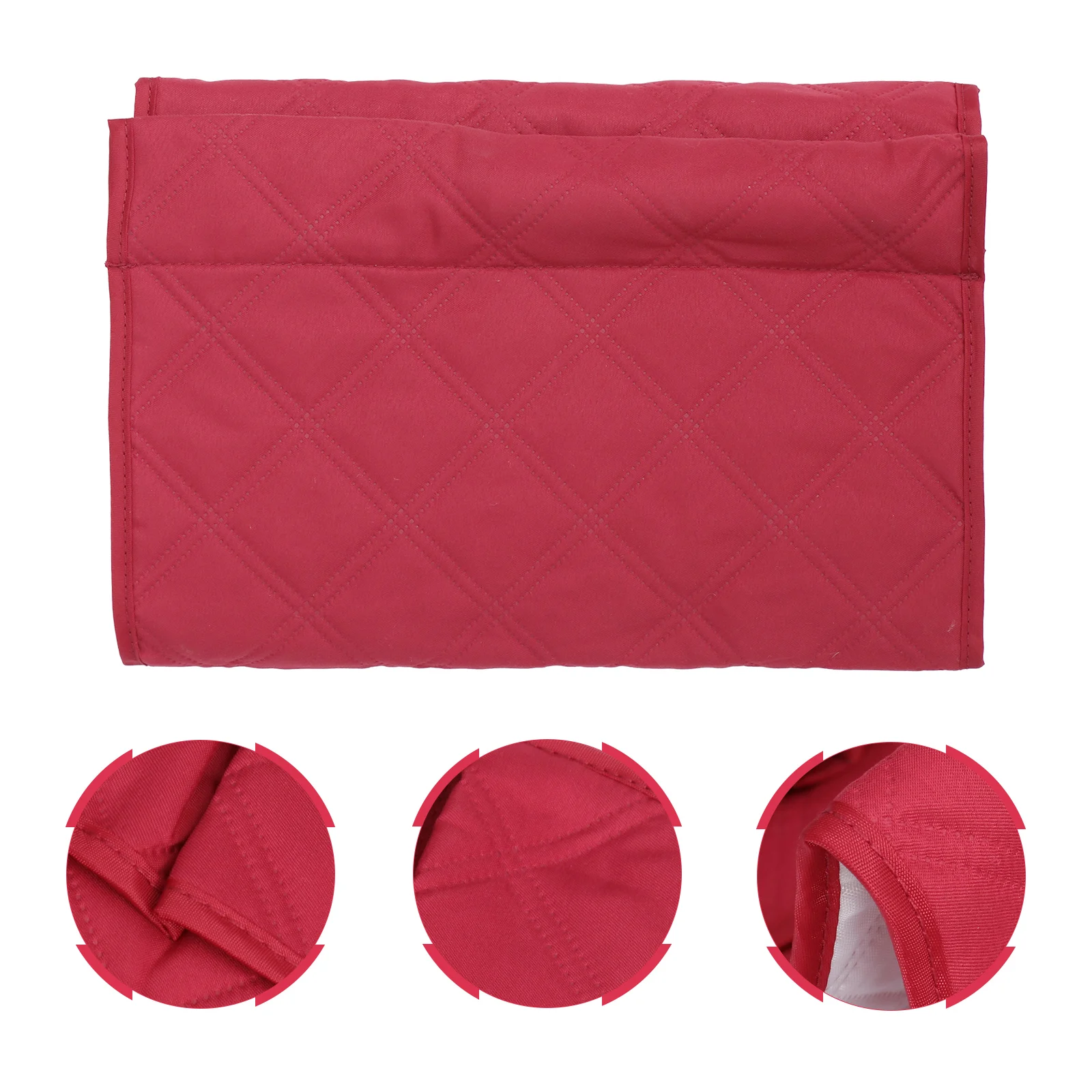

1pc Felt Fabric Bedside Sofa Storage Bag Holder Container Hanging Organizer for Dorm Car Bed Rails(Red)