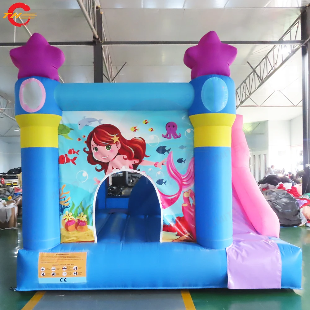 4x3.3x3mH Oxford Residential Inflatable Slide Bounce Castle Blow Up Bouncer with Blower for Kids Party