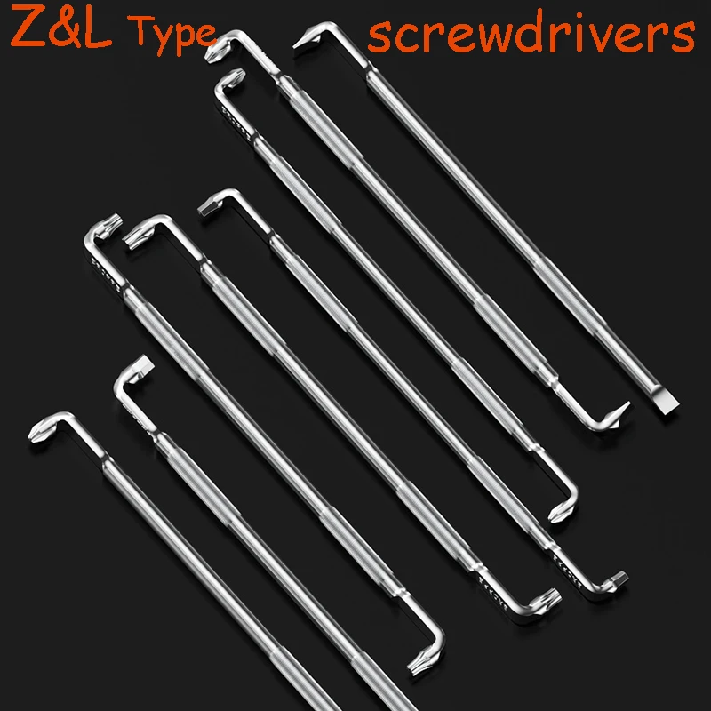 

Lengthened Screwdriver Bit Phillips Slotted Hex Torx 90-Degree Right Angle Elbow Magnetic Z/L Shape Bit Driver S2 175/160mm