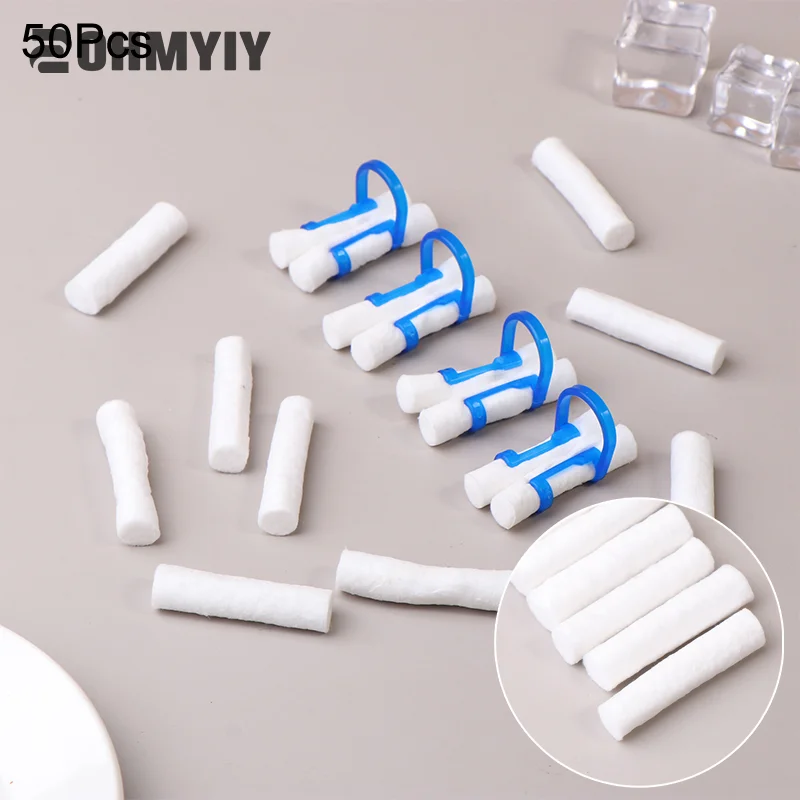 50pcs/Bag 100% Cotton Dental Cotton Roll Dentist Material Teeth Whitening Product Surgical Cotton Rolls High Absorbent