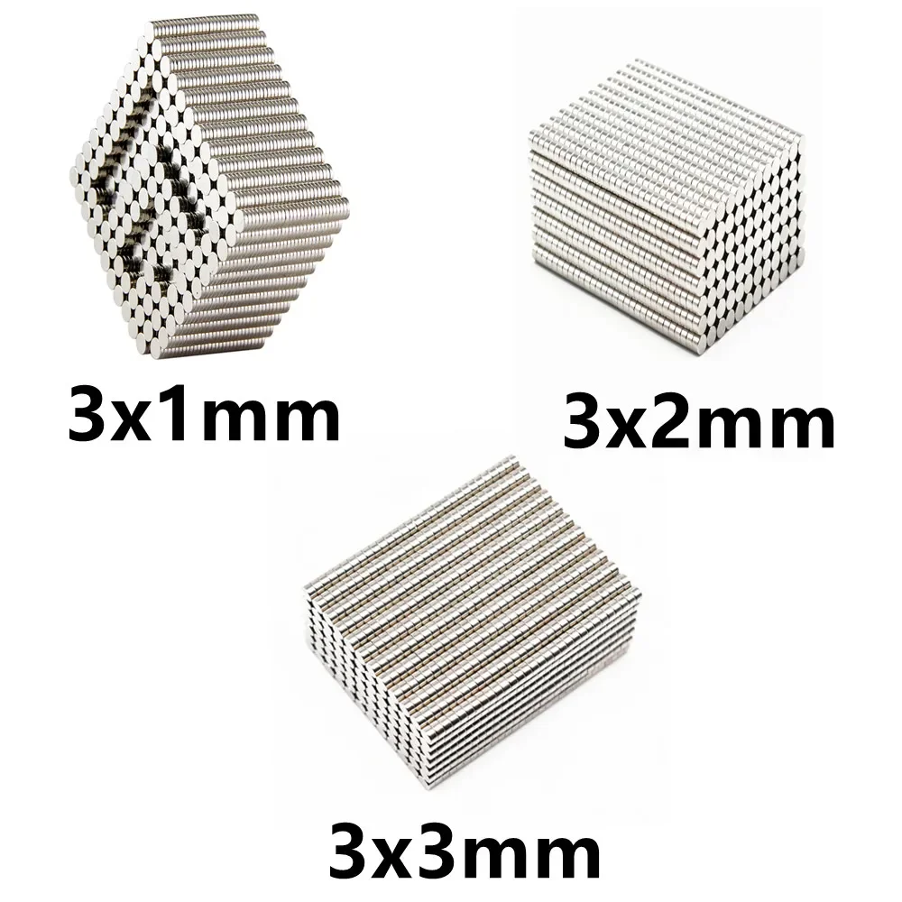 3x1 3x2 3x3mm runde Magnete, stark, leistungsstark, magnetisch, für Kühlschrank, Heimwerken, Gebäude, Wissenschaftlich, Basteln, Bildung