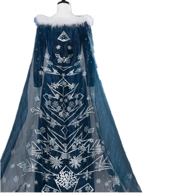 Disfraz de princesa de Anime de Reina de invierno de hielo, traje de fantasía azul de Elsa, fiesta de Halloween, vestido de baile para mujer y niña, uniformes para escenario