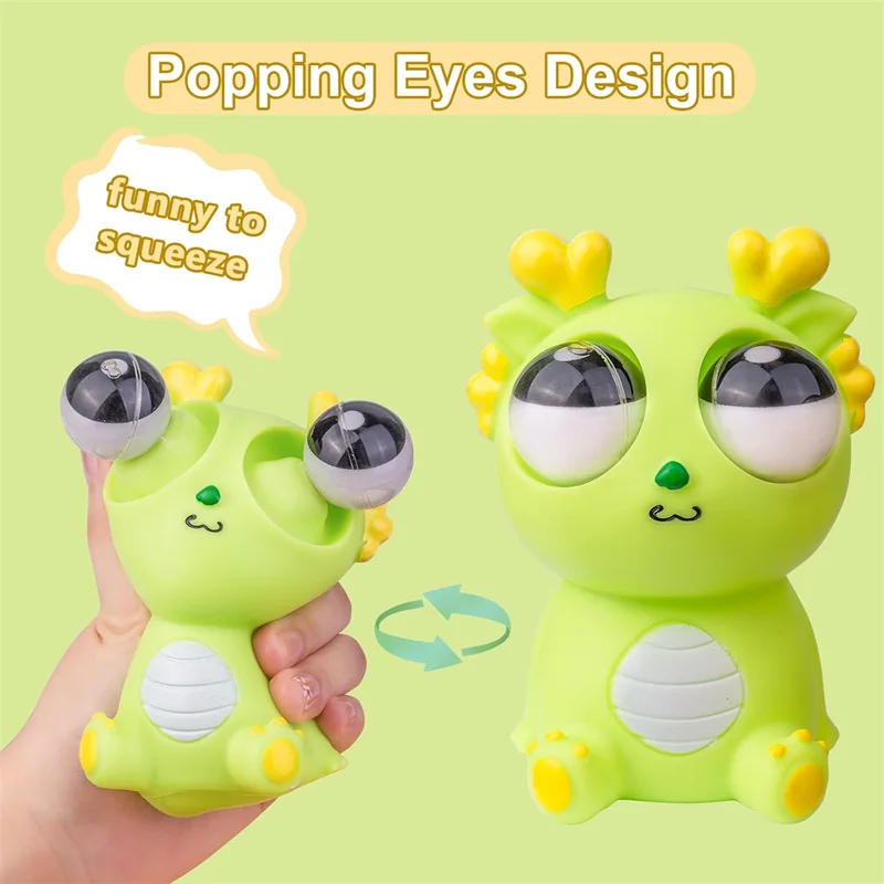 Squeeze Dragon Pop Out Eyes Toys Eye Popping Dragon Stress Relief Squeezy Toy