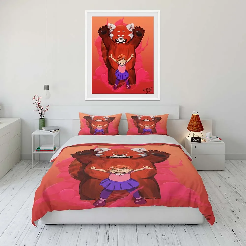 Disney Turning Red Cartoon Duvet Cover Bedding Set Anime Comforter Cover for Bedroom Decoration Juego De Ropa De Cama Duvet