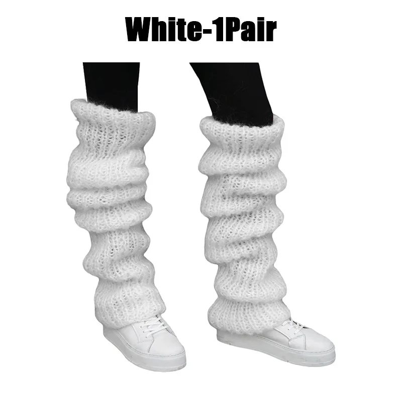 Y2K Beinwärmer 40cm Koreanische Lolita Mädchen Lange Socken für Stiefel Stapelbare Socken Fußwärmer Einfarbige Thermische Flauschige Strümpfe – Detail 10