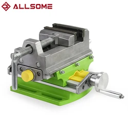 Allsome BG-6368 3-inch Cross-Sliding Vise with Compound Slide for Mill and Drill Press,Cross Slide Drill Press Vise